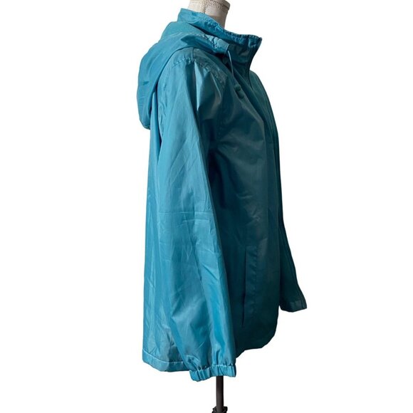 NEW TOTE Women Jacket Full Zip Rain Windbreaker Removable Hood Size Large Pocket - Picture 15 of 15